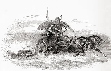 Een scène uit William Shakespeares toneelstuk Troilus en Cressida, uit De Werken van William Shakespeare, gepubliceerd 1896